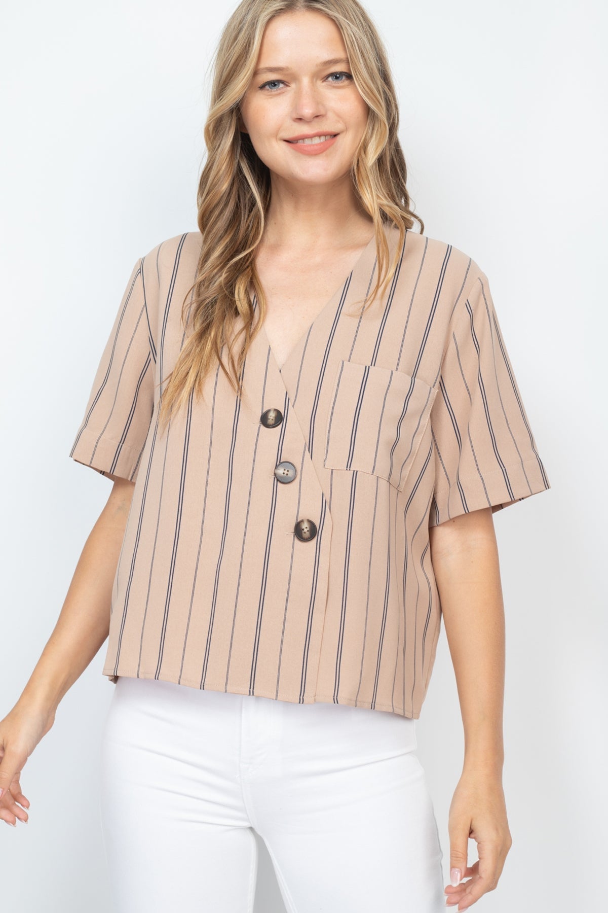 BEIGE STRIPES TOP (NOW $1.25 ONLY!)