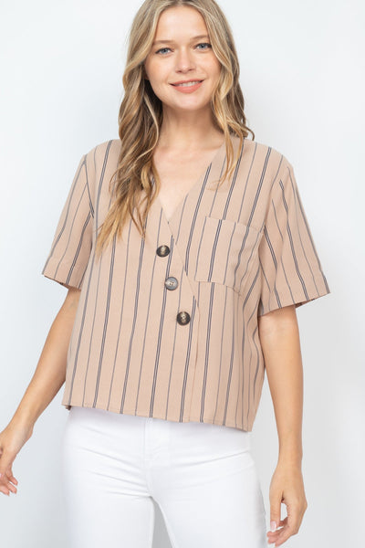 BEIGE STRIPES TOP (NOW $1.25 ONLY!)
