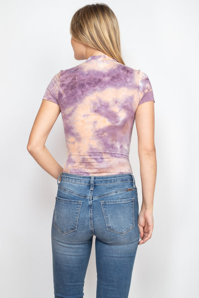 PLUM PAPAYA TIE DYE BODYSUIT  (NOW $1.25 ONLY!)