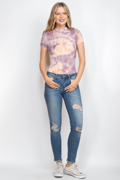 PLUM PAPAYA TIE DYE BODYSUIT  (NOW $1.25 ONLY!)