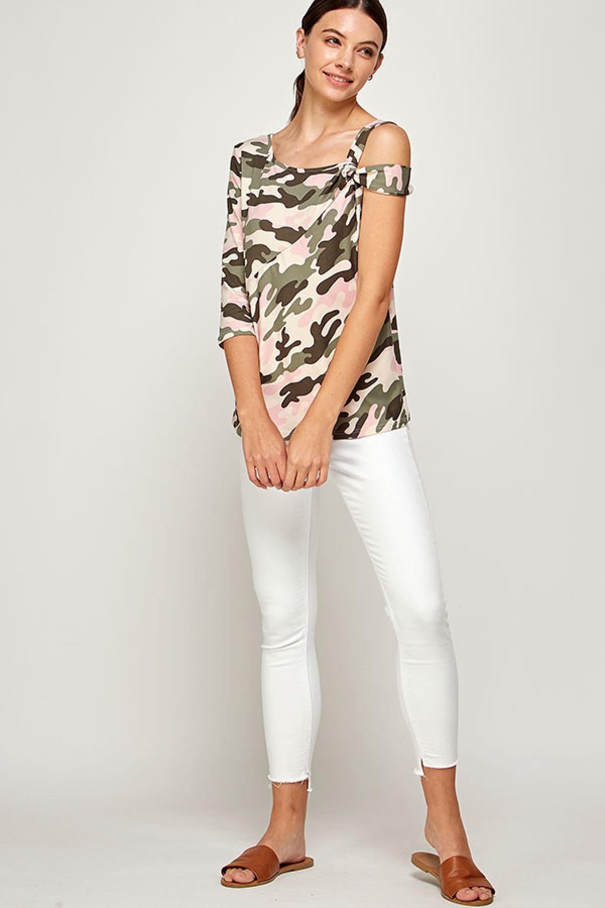 PINK CAMOUFLAGE PLUS SIZE TOP