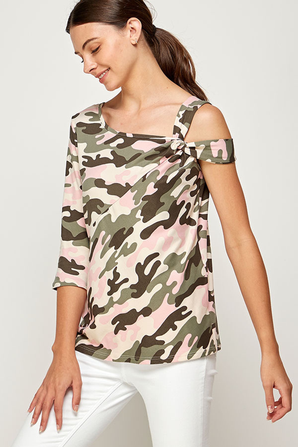 PINK CAMOUFLAGE PLUS SIZE TOP