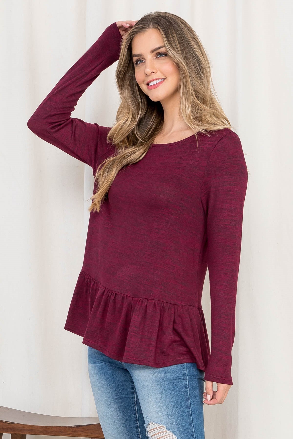 C16-B-3-AD4947 BURGUNDY TOP