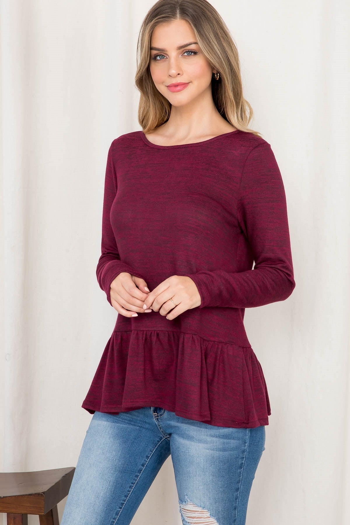 C16-B-3-AD4947 BURGUNDY TOP