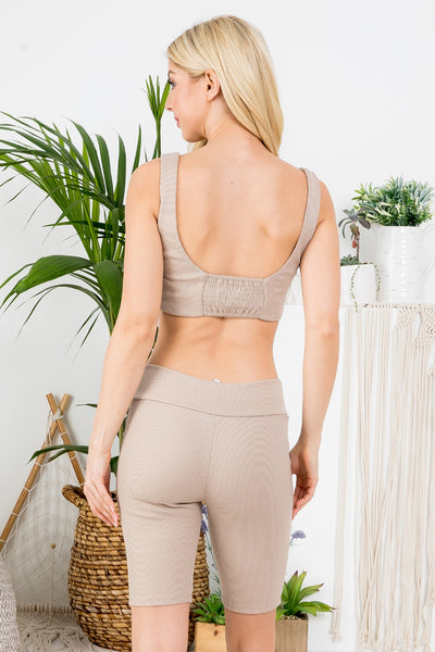 MOCHA TOP & SHORT SET