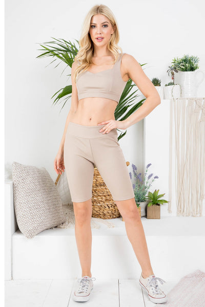 MOCHA TOP & SHORT SET