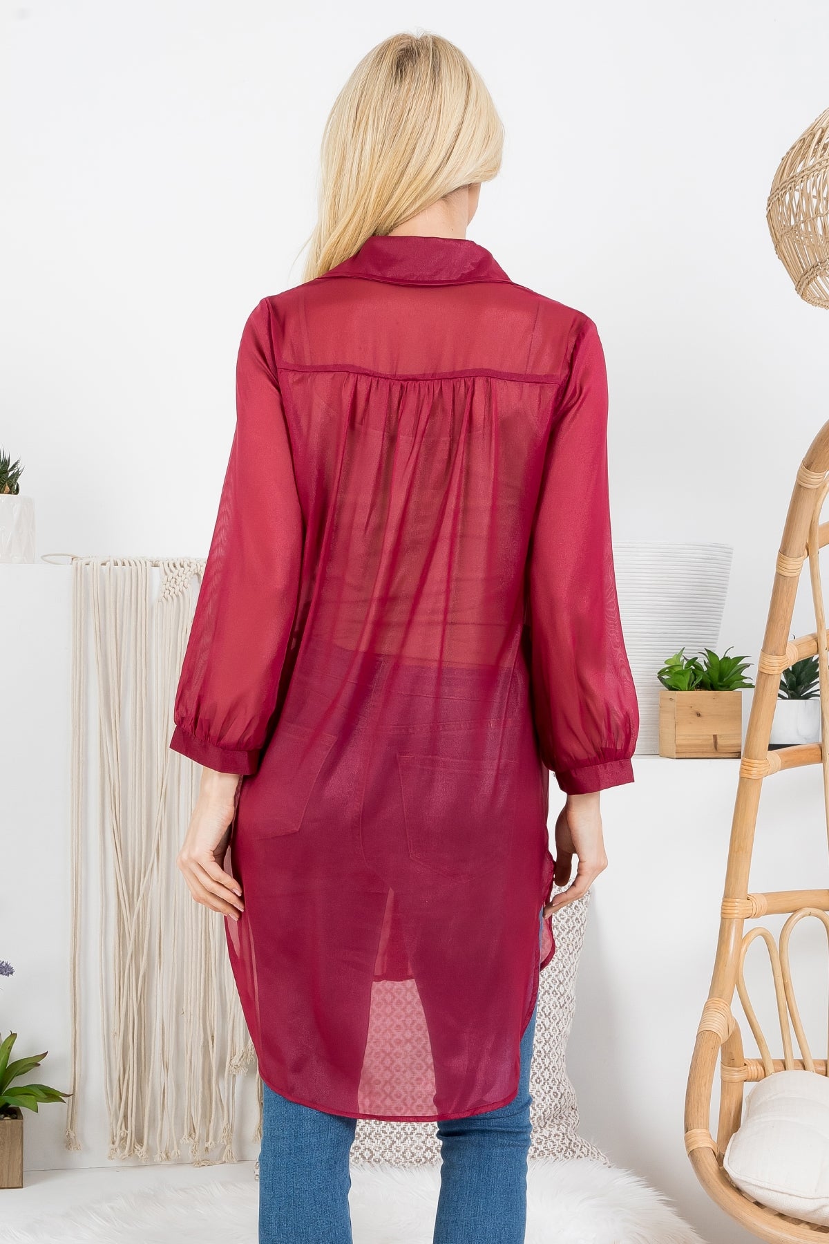 BURGUNDY LONG TOP (NOW $3.00 ONLY!)