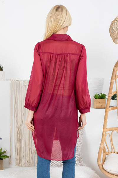 BURGUNDY LONG TOP (NOW $3.00 ONLY!)