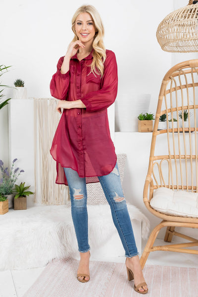 BURGUNDY LONG TOP (NOW $3.00 ONLY!)
