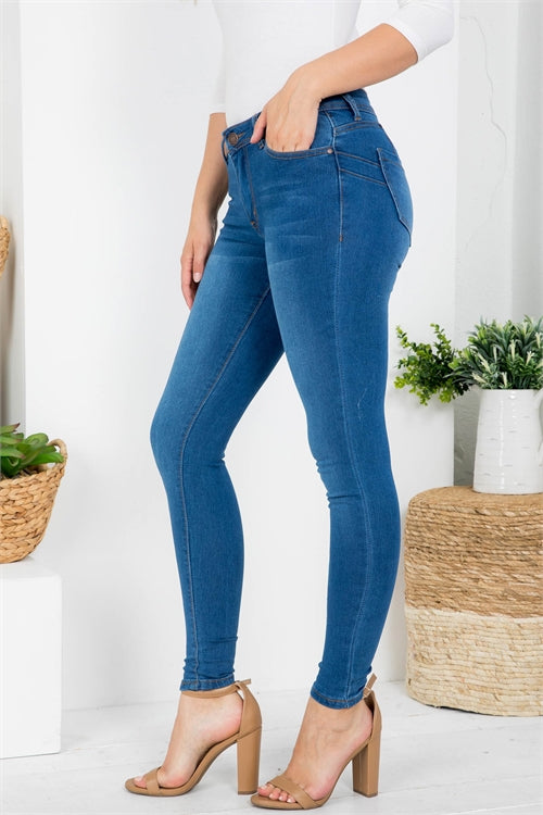 J648-MEDIUM FRONT BUTTON & ZIP CLOSURE WITH BACK POCKET DENIM SKINNY JEANS-1-1-1-1-2-2-2-1-1