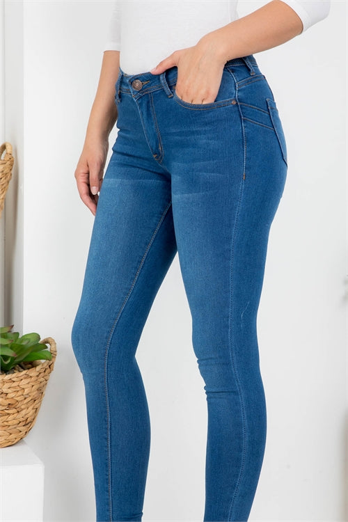 J648-MEDIUM FRONT BUTTON & ZIP CLOSURE WITH BACK POCKET DENIM SKINNY JEANS-1-1-1-1-2-2-2-1-1