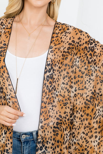 TAUPE ANIMAL PRINT KIMONO