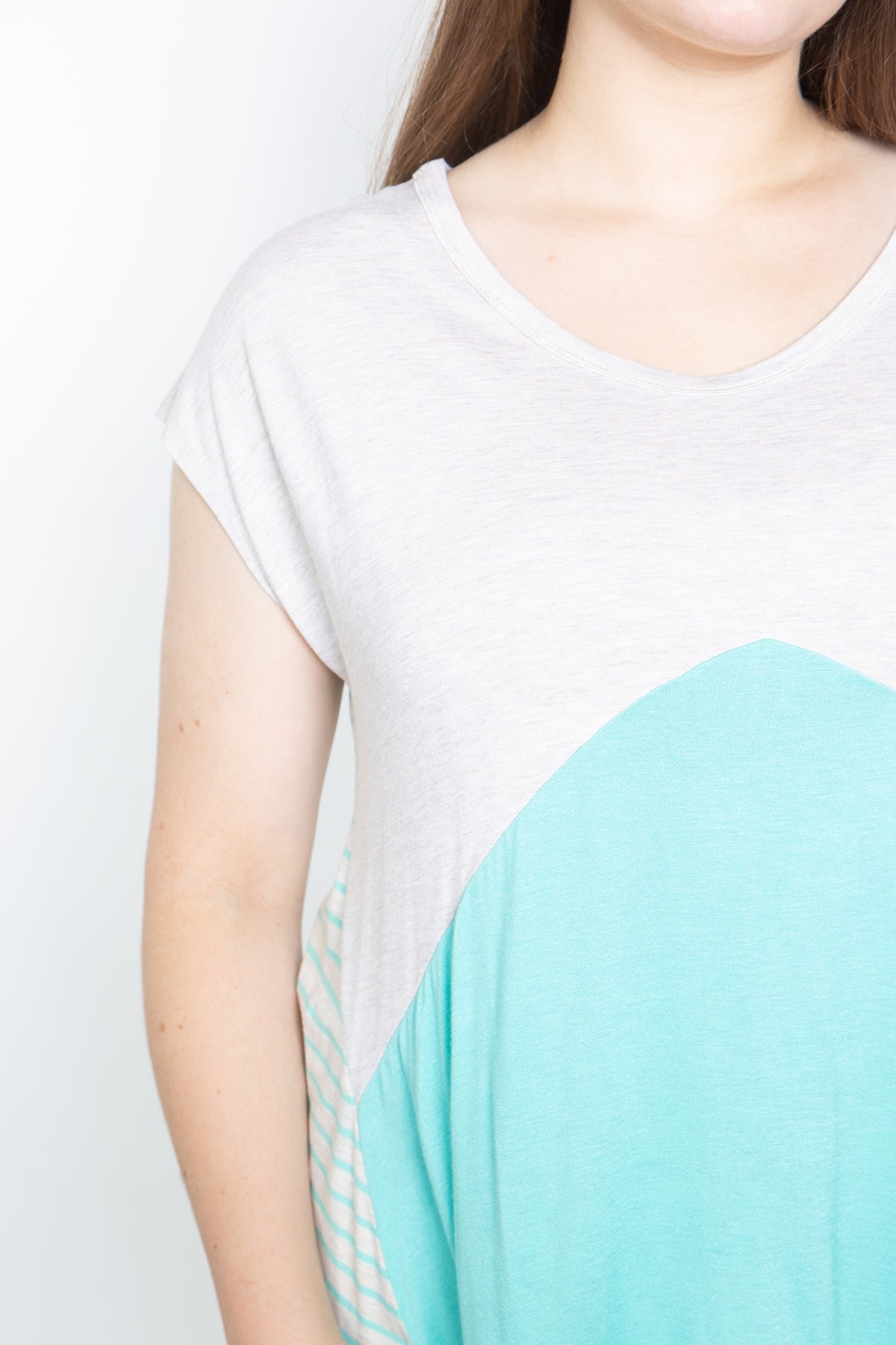GRAY MINT PLUS SIZE TOP