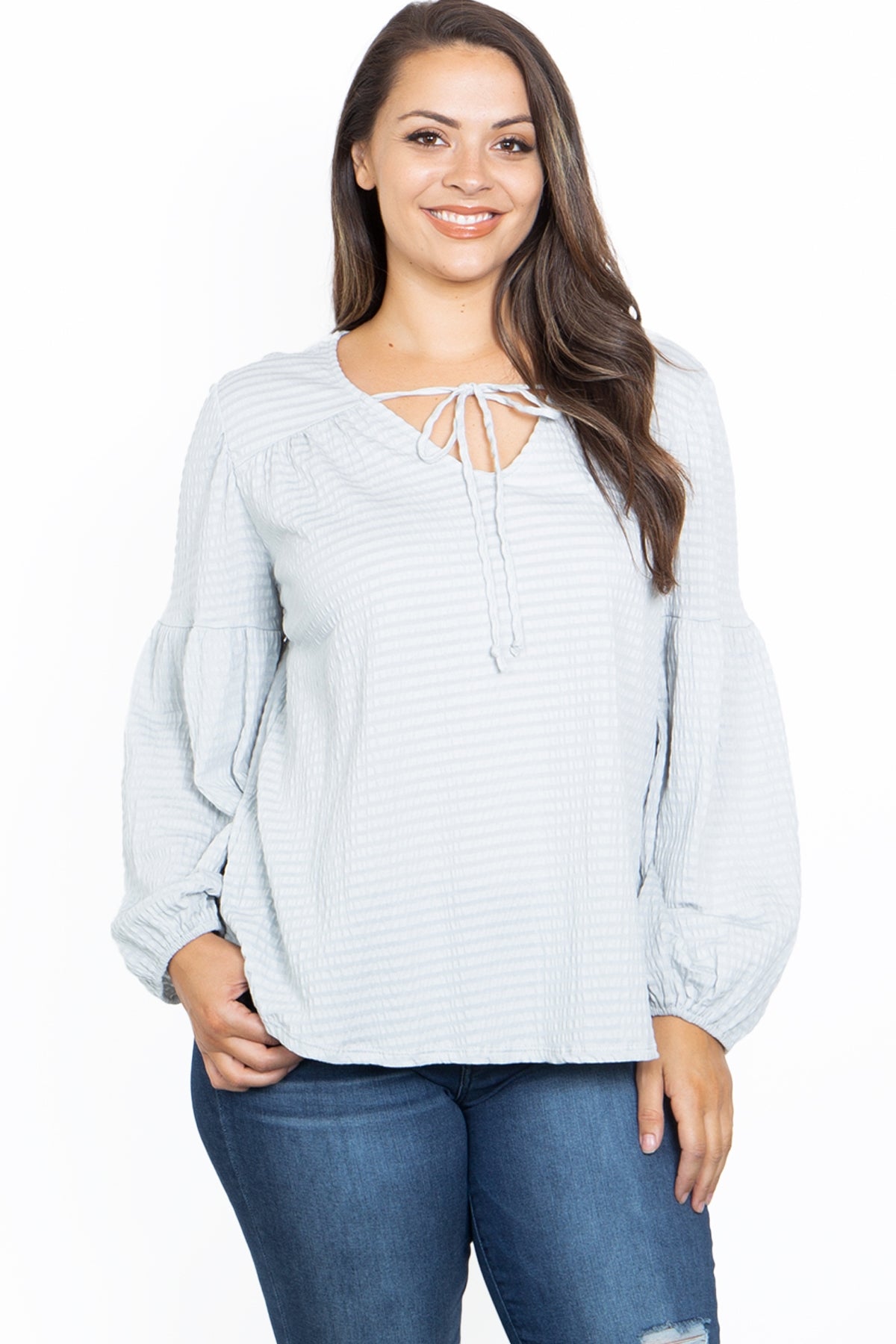 LIGHT GREY PLUS SIZE TOP