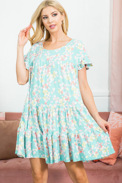 LT. BLUE FLORAL DRESS