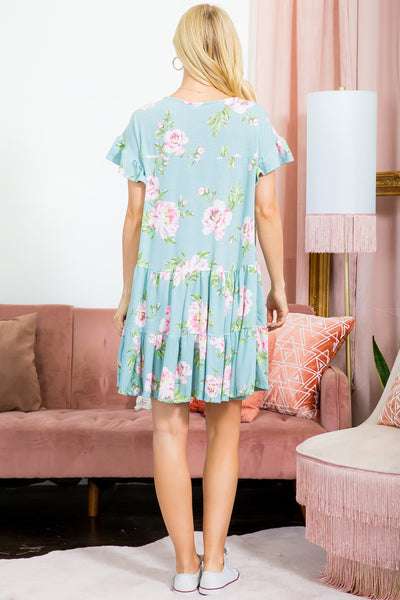 MINT FLORAL DRESS