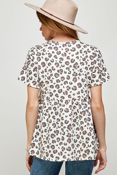 IVORY LEOPARD PLUS SIZE TOP