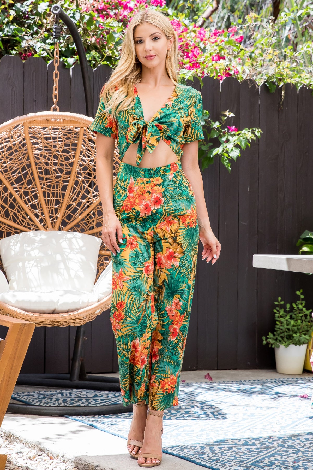 YELLOW MULTI FLORAL JUMPSUIT