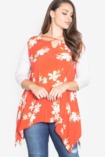 ORANGE SAND PLUS SIZE TOP