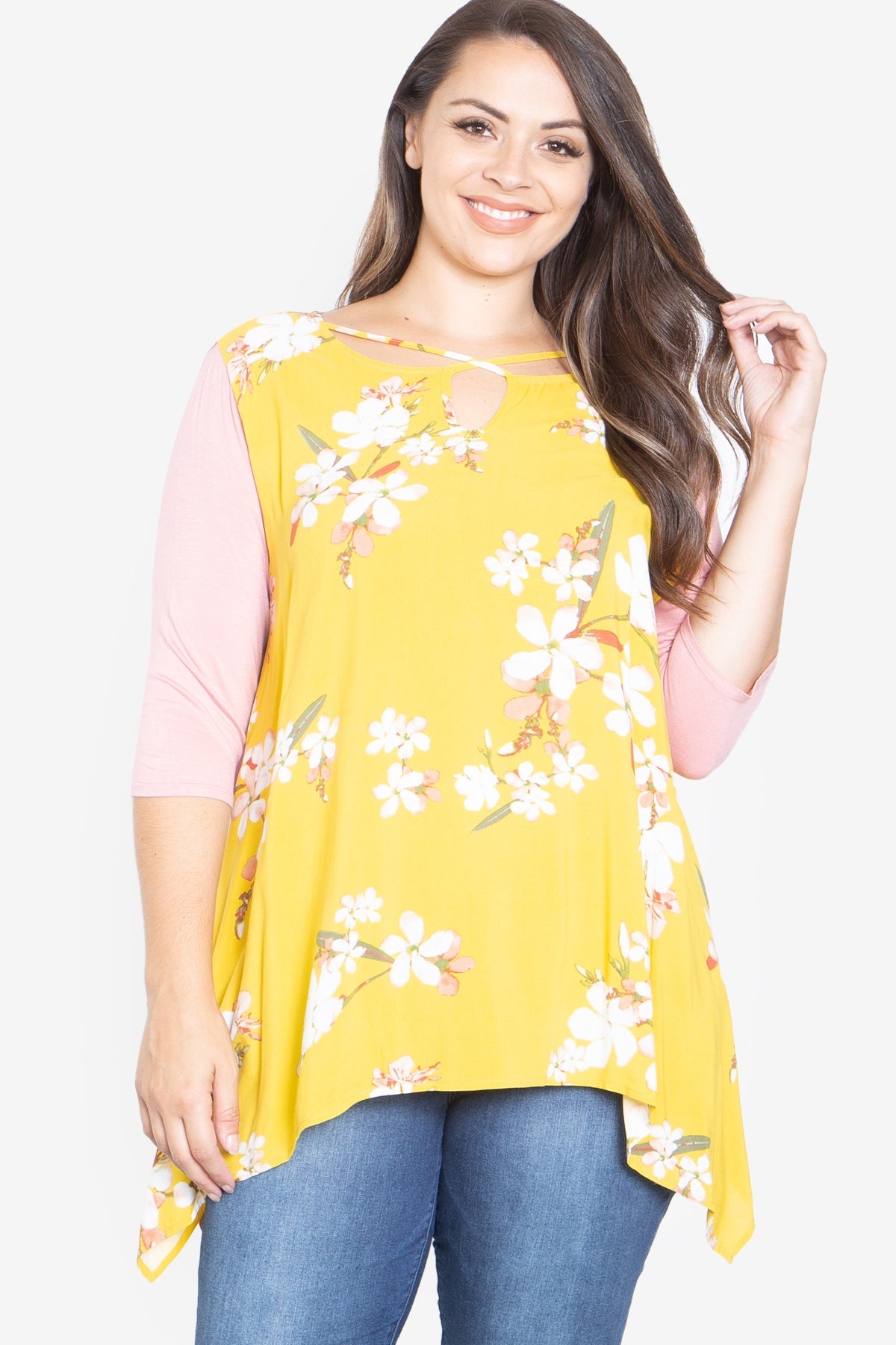 YELLOW ROSE PLUS SIZE TOP