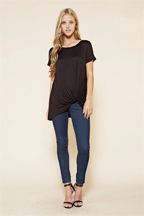 T1393X-BLACK PLUS SIZE TWIST FRONT DETAIL TOP-2-2-1