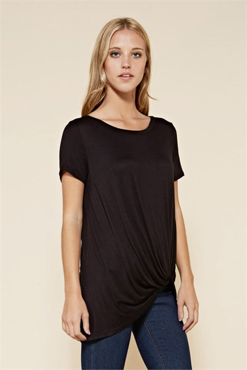 T1393X-BLACK PLUS SIZE TWIST FRONT DETAIL TOP-2-2-1