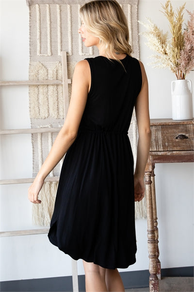 AD5043- SLEEVELESS DRAWSTRING BUTTON DOWN DRESS-2-1-2-1