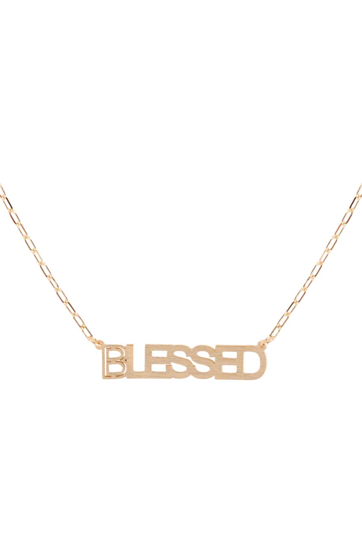 CUT OUT LETTER BRASS PENDANT NECKLACE/6PCS (NOW $2.75 ONLY!)