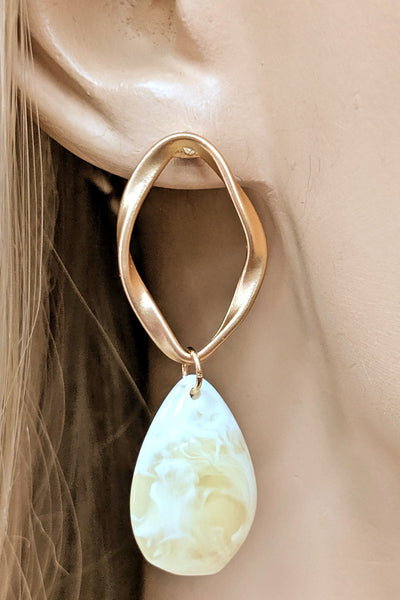 TEARDROP MARBLE EARRINGS/3PAIRS