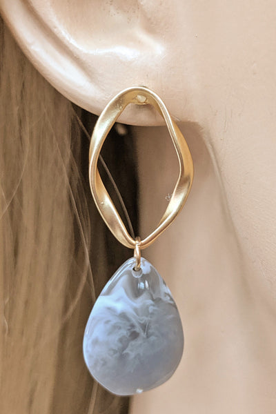 TEARDROP MARBLE EARRINGS/3PAIRS