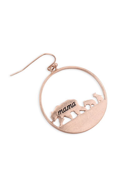 "MAMA BEAR" WITH CUBS HOOK EARRINGS