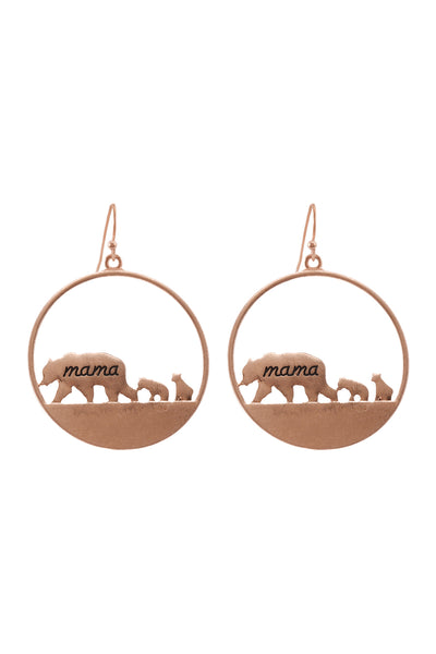 "MAMA BEAR" WITH CUBS HOOK EARRINGS