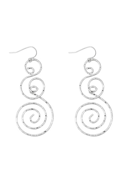 3 ROUND SWIRL TEXTURED DROP EARRINGS (NOW $2.75 ONLY!)