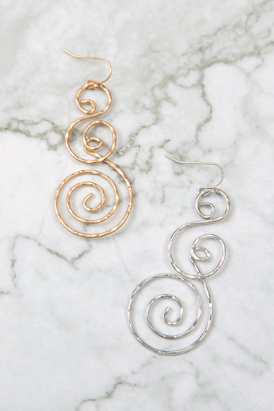 3 ROUND SWIRL TEXTURED DROP EARRINGS (NOW $2.75 ONLY!)