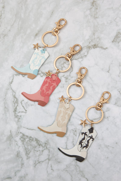 WESTERN BOOT COWBOY PU LEATHER KEYCHAIN