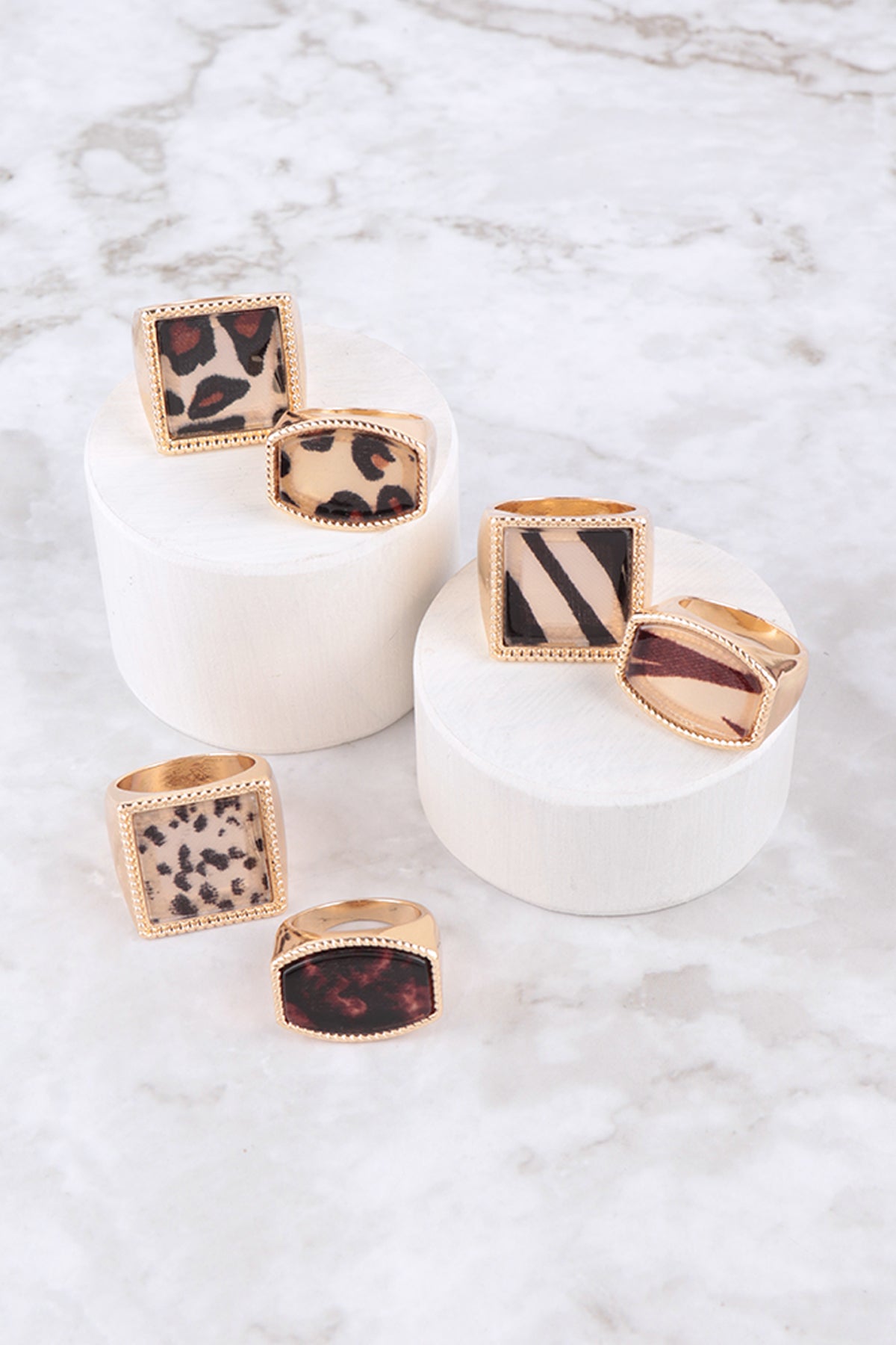RESIN ANIMAL PRINT RING SET – MYS Wholesale