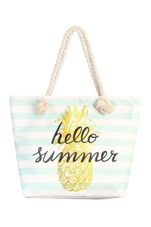 PINEAPPLE PRINT TOTE BAG