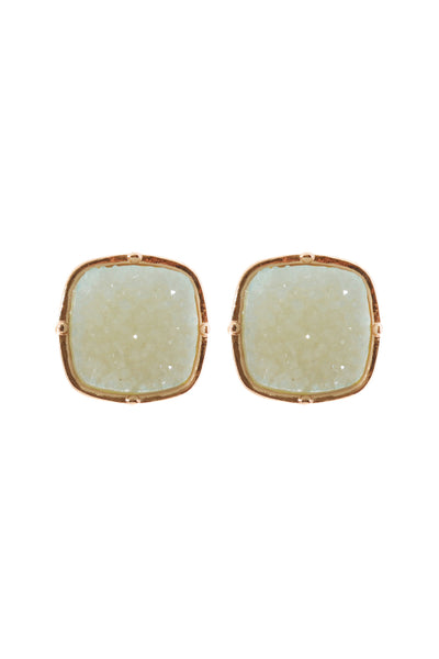 DRUZY POST SQUARE EARRINGS/6PCS (NOW $1.00 ONLY!)