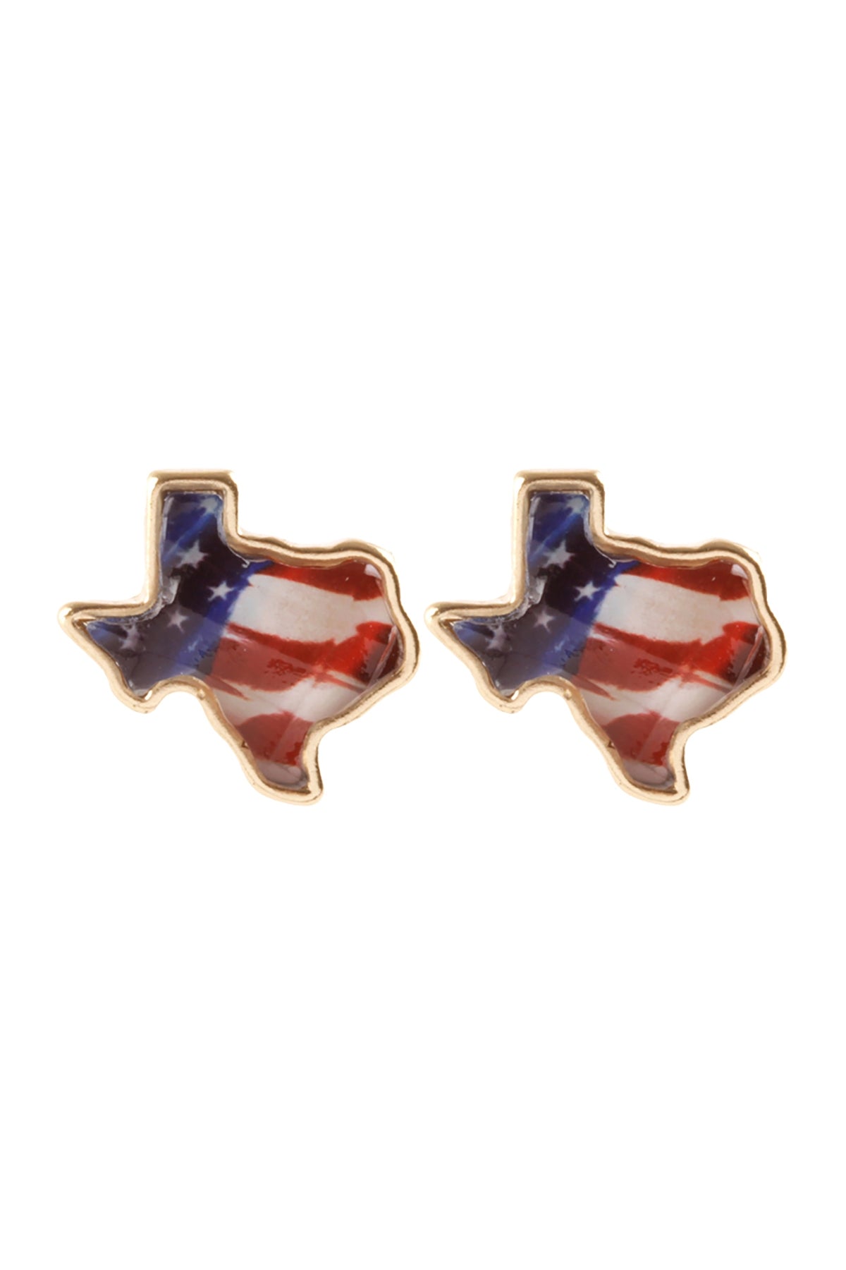 TEXAS EPOXY METAL PATRIOT EARRING