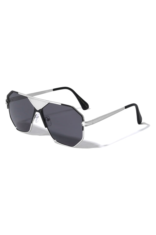 FF-AV-1716-FRONTAL GRILLE GEOMETRIC AVIATORS WHOLESALE SUNGLASSES-12PCS