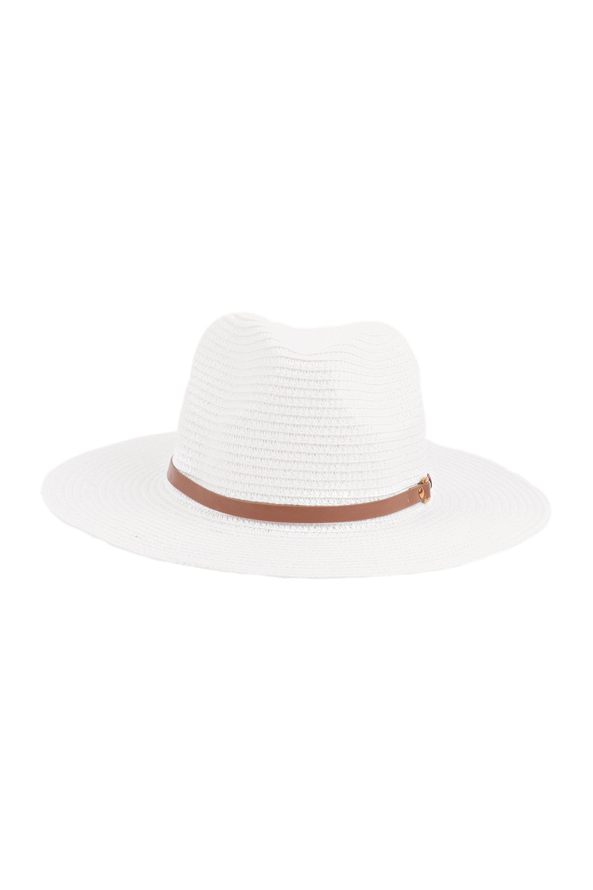 WOMEN'S SUMMER STRAW HAT WITH LEATHER STRAP