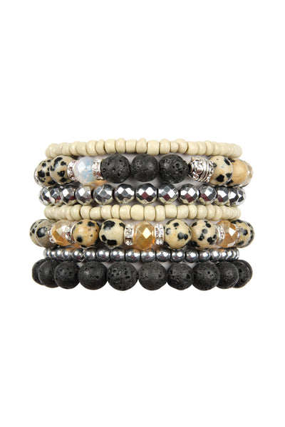LAVA STONE STACK BRACELET SET