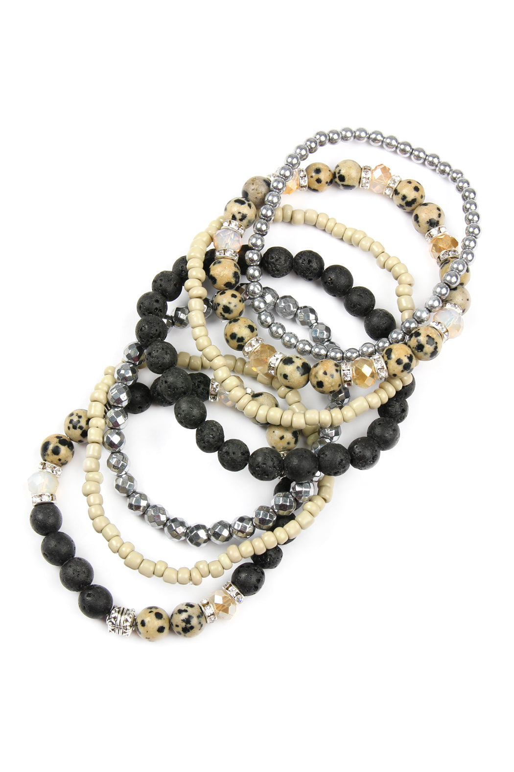 LAVA STONE STACK BRACELET SET