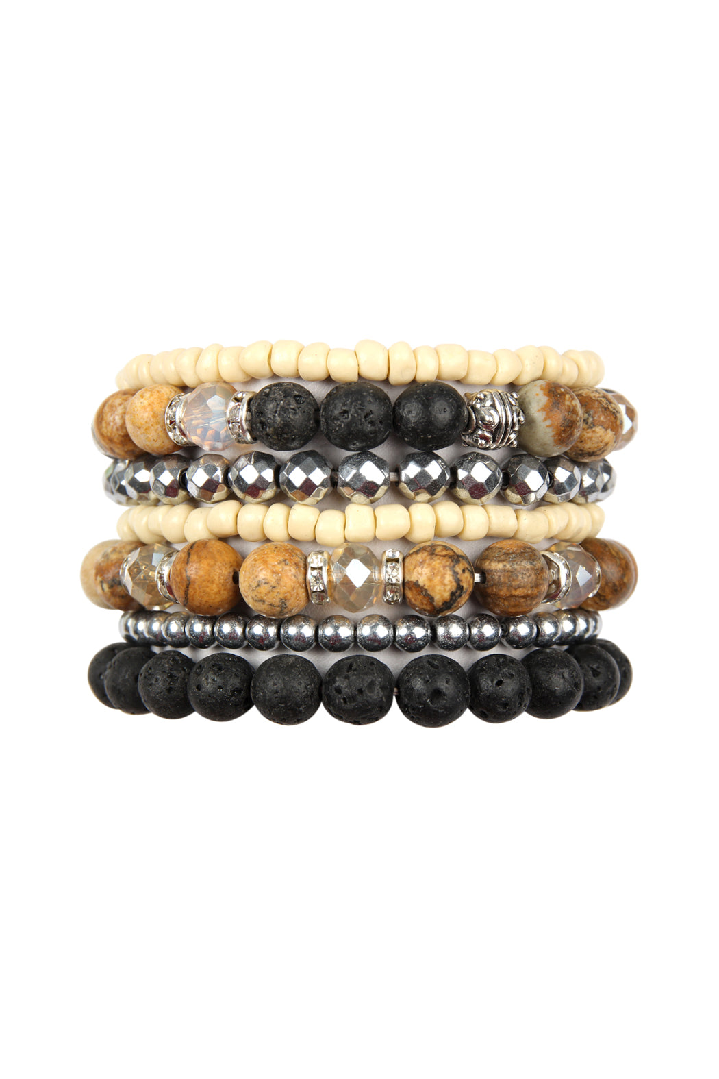 LAVA STONE STACK BRACELET SET