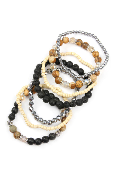 LAVA STONE STACK BRACELET SET
