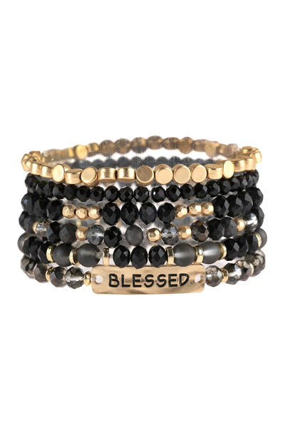 BLESSED CHARM MIXED BEADS BRACELET/6PCS