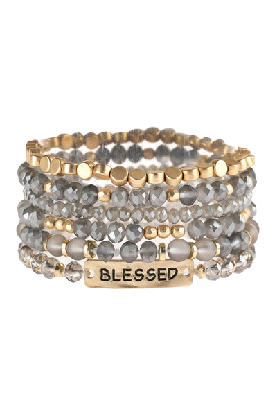 BLESSED CHARM MIXED BEADS BRACELET/6PCS