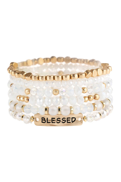 BLESSED CHARM MIXED BEADS BRACELET/6PCS