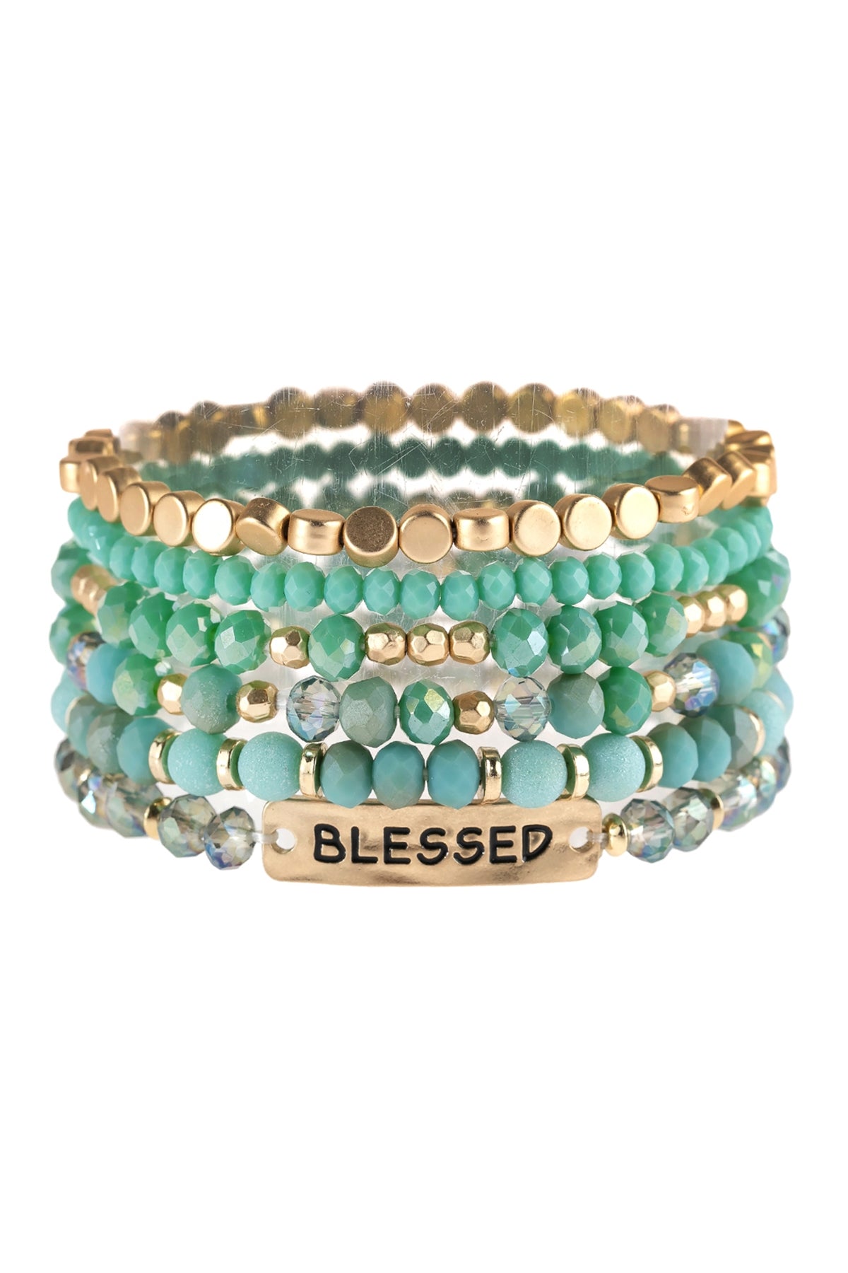 BLESSED CHARM MIXED BEADS BRACELET/6PCS