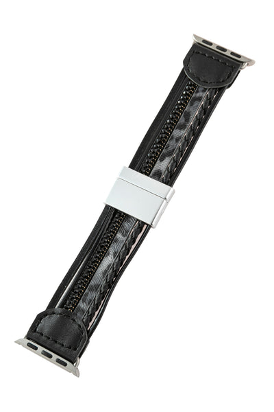 BLACK LEOPARD PRINT LEATHER WATCH MAGNETIC STRAP *** WATCH NOT INCLUDED***